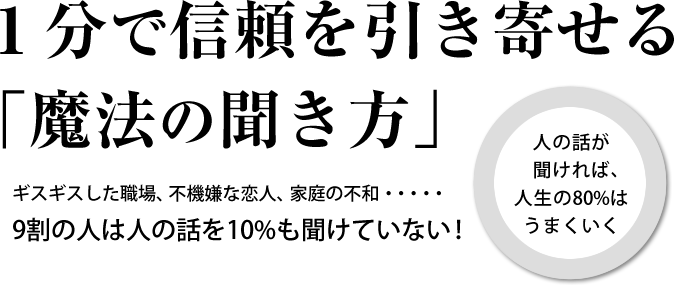 1分で信頼を引き寄せる「魔法の聞き方」